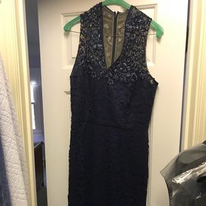 Nordstom full length navy dress